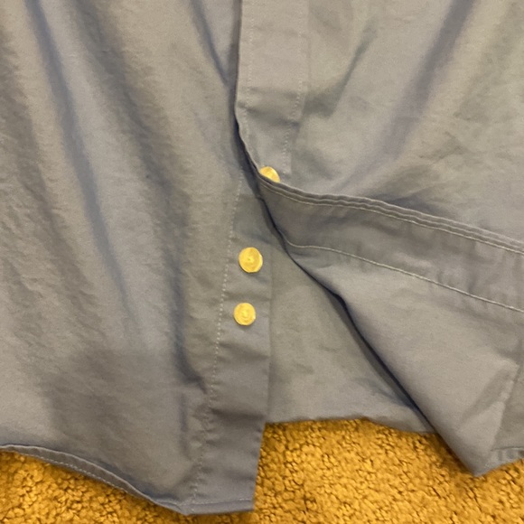 Chaps Stretch Boys Blue Button Down Shirt - Picture 5 of 8